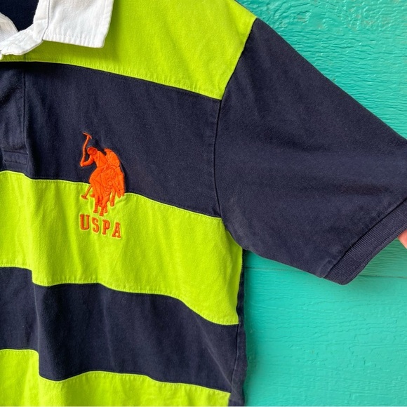 VINTAGE LRL RUGBY BIG PONY STRIPE SHORT SLEEVES POLO SHIRT LARGE
NAVY BLUE GREEN - Picture 5 of 6